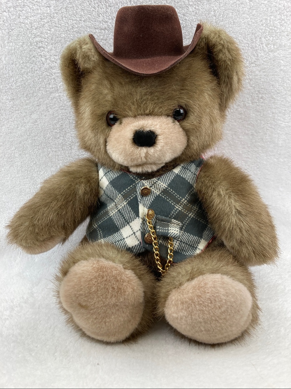 VTG Applause Chaz Brown Gentleman Cowboy Teddy Bear Plush Stuffed Animal Toy 16”